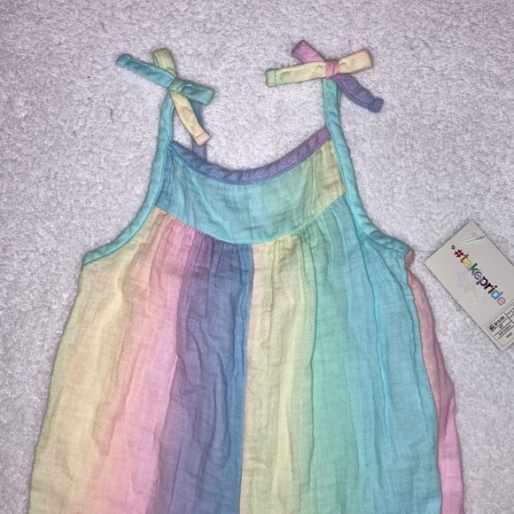 NWT take pride pastel rainbow summer romper 100% cotton - Picture 2 of 10